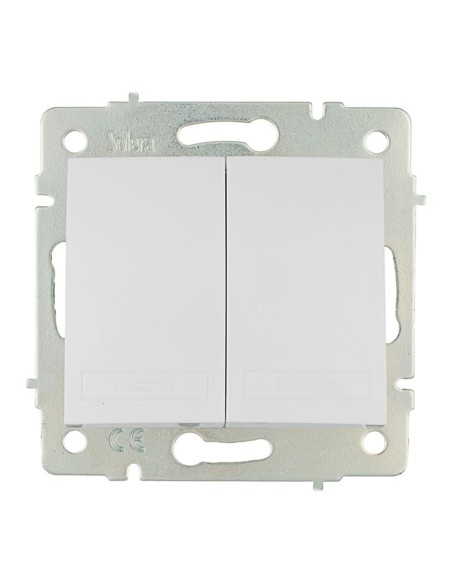 Doble conmutador/interruptor 10ax 250v serie europa solera erp12qc
