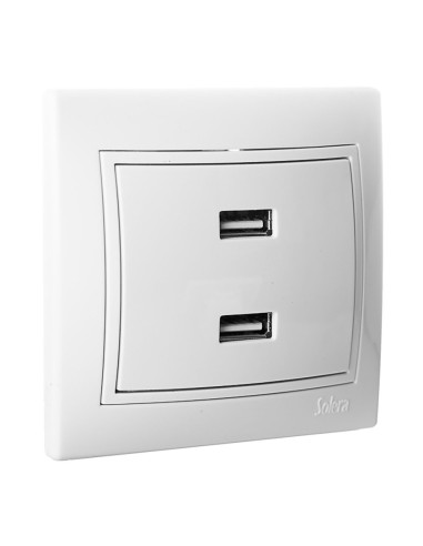 Cargador serie europa doble usb 230v 5v 4200ma serie europa solera erp2usbu