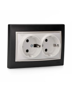 Base bipolar fija doble t/tl 16a negro serie europa solera erp60/2nu