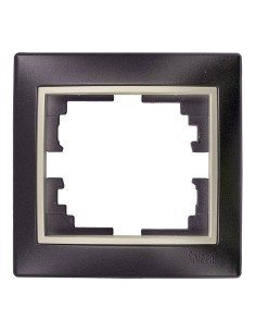 Marco para 1 elemento marco negro y aro perla 83x81x10mm. serie europa solera erp71nu