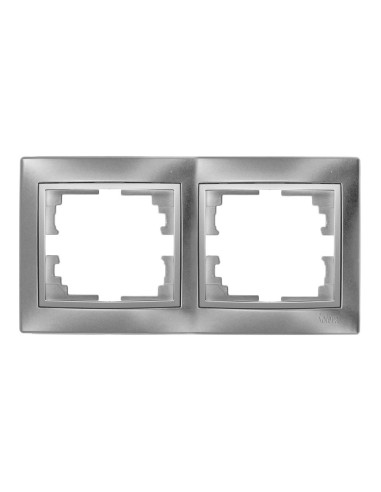 Marco para 2 elementos horizontal plata 154x81x10mm serie europa solera erp72au