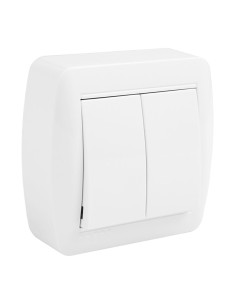 Doble conmutador superficie mural 74 x 72 x 28 mm