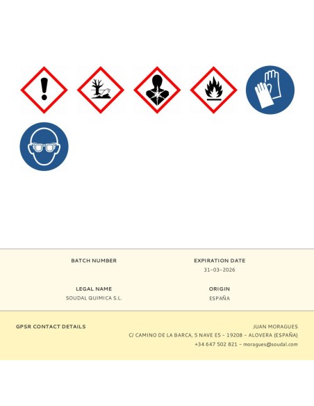 Espuma poliuretano pistola 750 ml
