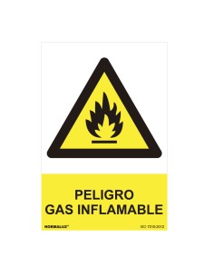 Cartel peligro "peligro gas inflamable" (pvc 0.7mm) 30x40cm normaluz