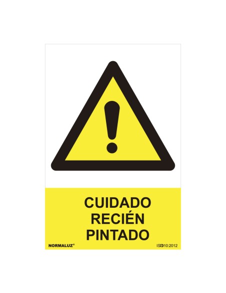 Cartel peligro "cuidado recien pintado" (pvc 0.7mm) 30x40cm normaluz