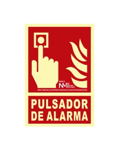 Cartel de extinción "pulsador de alarma" clase b (pcv 0,7mm) 21x30cm normaluz