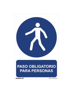 Cartel "paso obligatorio para personas" (pvc 0,7mm) 30x40cm normaluz