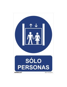 Cartel "solo personas" (pvc 0,7mm) 30x40cm normaluz