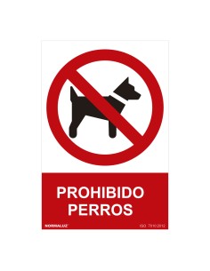 Señal prohibido "prohibido perros" (pvc 0.7mm) 30x40cm normaluz