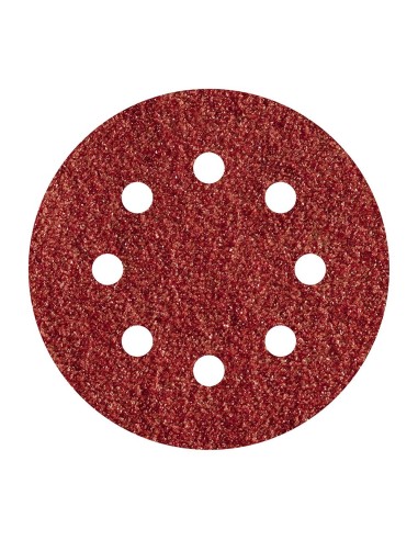 Pack 5 hojas de lijar adhesivas, corindón grano 120 perforadas ø125mm 2251000 wolfcraft