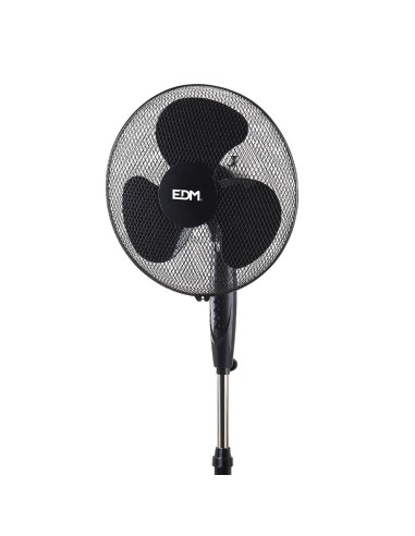 Ventilador de pie base circular, negro,...