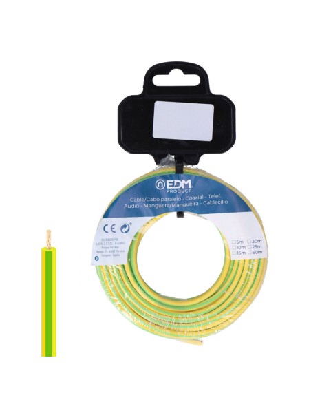 Carrete cablecillo h07z1-k 4,00 mm² bicolor, 5 m