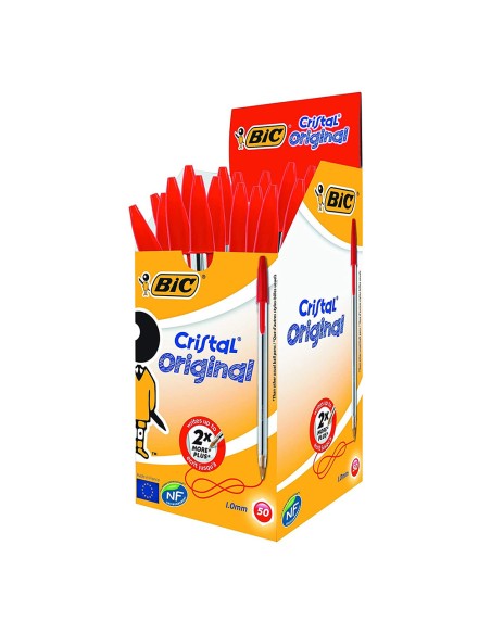 Bolígrafos cristal roj0, 50 uds