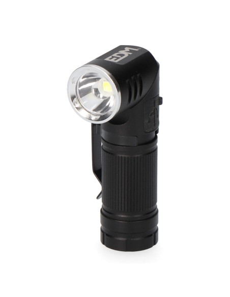 Linterna mini led 8w 450 lm. cuerpo aluminio, cabezal direccionable. recargable