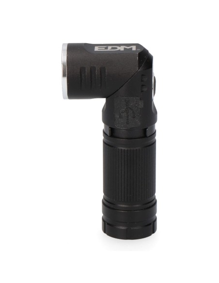 Linterna mini led 8w 450 lm. cuerpo aluminio, cabezal direccionable. recargable