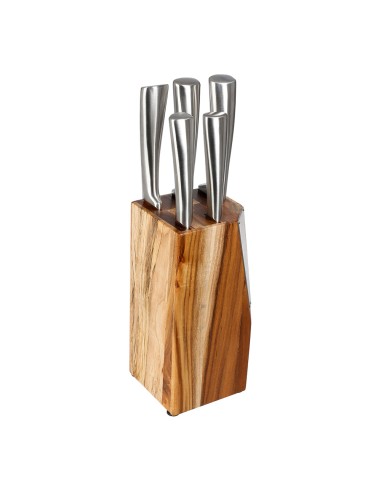 Juego de cuchillos 5 piezas de madera de acacia modelo black menu + tacoma