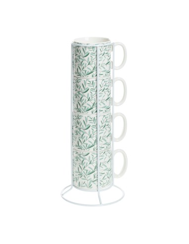 Juego de 4 tazas modelo "mug on rack" colores surtidos
