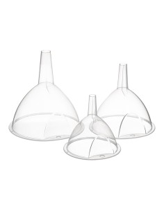 Set de 3 embudos de plastico transparente