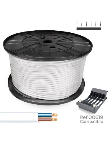 Manguera plana h03vvh2-f 2 x 0,75 mm² blanca, 700 m. (bobina grande)