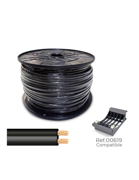 Cable paralelo 48v 2 x 0,75 mm² negro 1000 m (bobina grande)