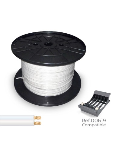 Cable paralelo 48v 2 x 1,00 mm² blanco 1000 m (bobina grande)