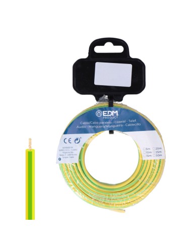 Carrete cablecillo h07z1-k 6,00 mm² bicolor, 25 m