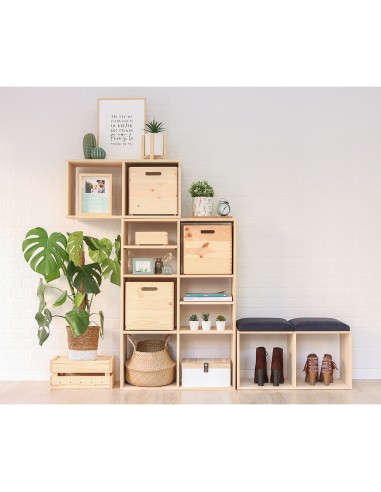 Estanteria modular 6 cubos dinamic pino macizo...