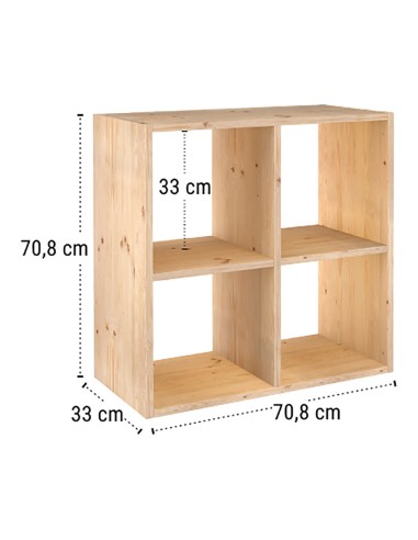 Estanteria modular 6 cubos dinamic pino macizo...
