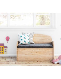 Banco baúl deco de pino 90 x 62 x 38 cm 2