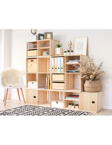 Estanteria modular 3 cubos dinamic pino macizo...