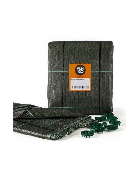 Malla de suelo para camping. color verde, 3 x 7 m