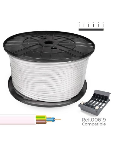 Manguera tubular h05vv-f 3 g 2,50 mm² blanca,150 m. (bobina grande)