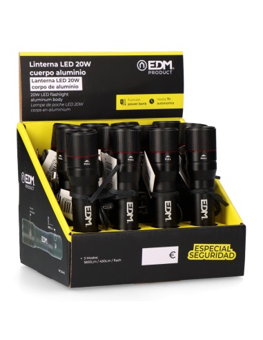 Linterna de 1 led 20w cuerpo aluminio...