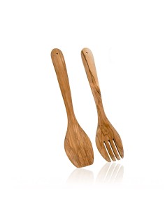 Cubierto para ensalada de madera de olivo. largo: 30cm metaltex