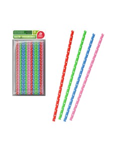 Bolsa con 25 unid. pajitas de topos colores surtidos cartón best products green
