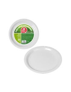 Pack con 25 unid. platos de carton blancos ø20cm best products green