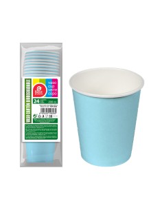 Pack 24 unid. vasos de cartón azules baby 200cc best products green