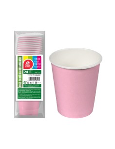 Pack 24 unid. vasos de cartón rosas baby 200cc best products green