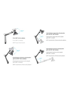 Flexo (arquitecto) modelo melbourne con mordaza de fijación color blanco e27 60w edm 2