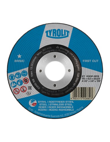 Disco desbaste 27c ø125x6x22,23 a30p-bfb