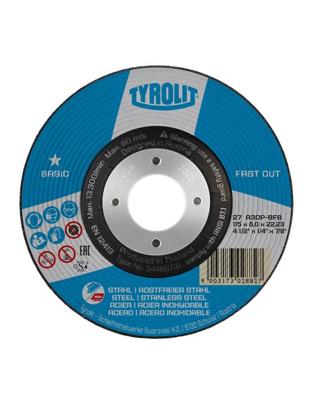 Disco desbaste 27c ø125x6x22,23 a30p-bfb