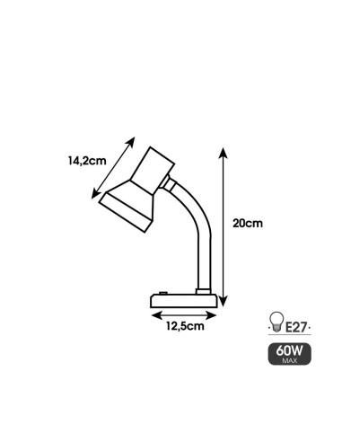 Flexo de sobremesa modelo london e27 60w color...