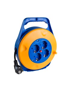 Enrollacables 10 m 3 g 1,00 mm² 4 tomas bipolares con t/tl