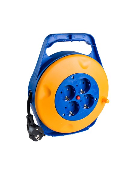 Enrollacables 10 m 3 g 1,00 mm² 4 tomas bipolares con t/tl