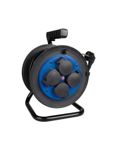 Enrollacables 25 m 3 g 1,50 mm² 4 tomas bipolares con t/tl con tapas ip54