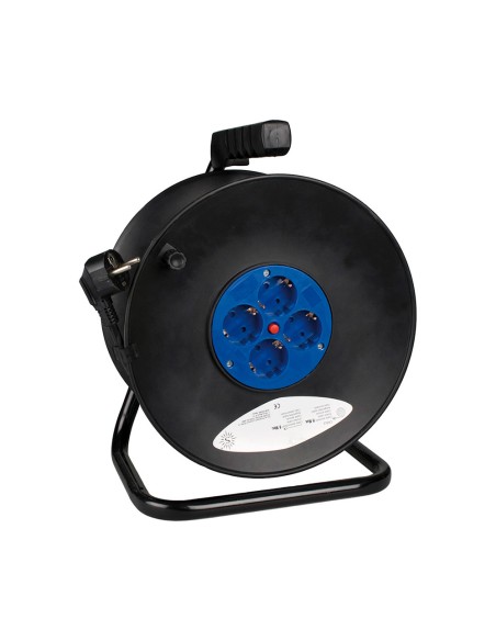 Enrollacables 50 m 3 g 1,50 mm² 4 tomas bipolares con t/tl