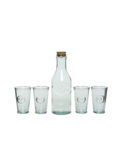 Set de botella y 4 vasos 100% reciclados 825593