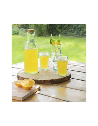 Set de botella y 4 vasos 100% reciclados 825593