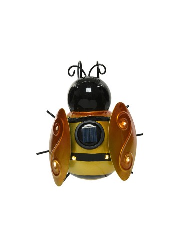 Figura luz solar metalica con forma de abeja 14,5x13x5cm colores surtidos