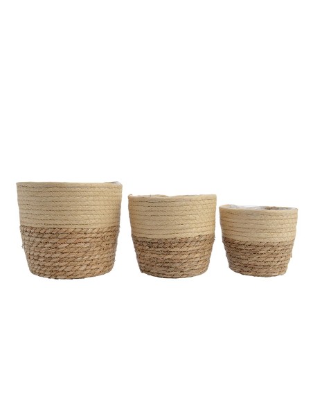 Conjunto de 3 cestos de yute ø20x17cm